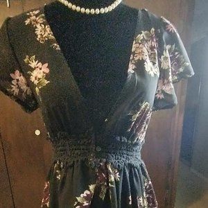Live 4 Truth  black floral/high low wrap